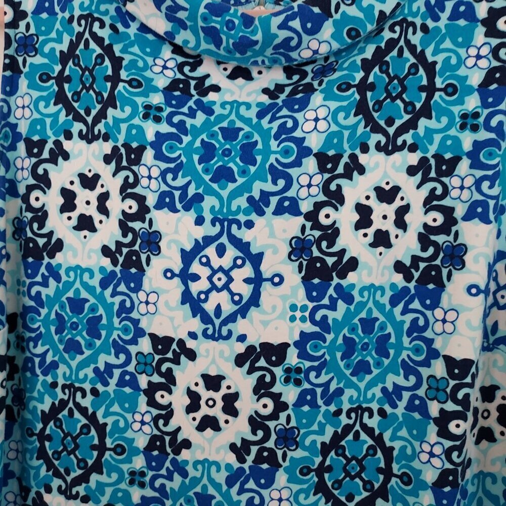 Talbots Audrey-Neck Medallion Tile Interlock Sleeveless Shift Dress Size XLG - Picture 7 of 11